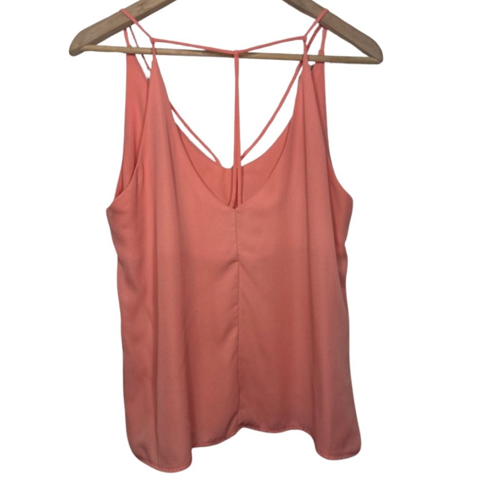 DANI COLLECTION | Lightweight Coral Strappy Tank Top | Size L - Picture 3 of 9
